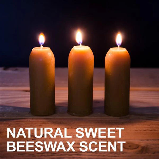 100% Natural Beeswax Candles - 3 Pack