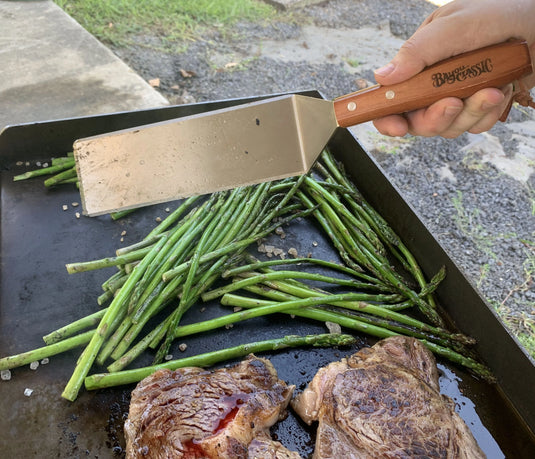 Stainless Steel Griddle Spatula with Riveted Hardwood Handle