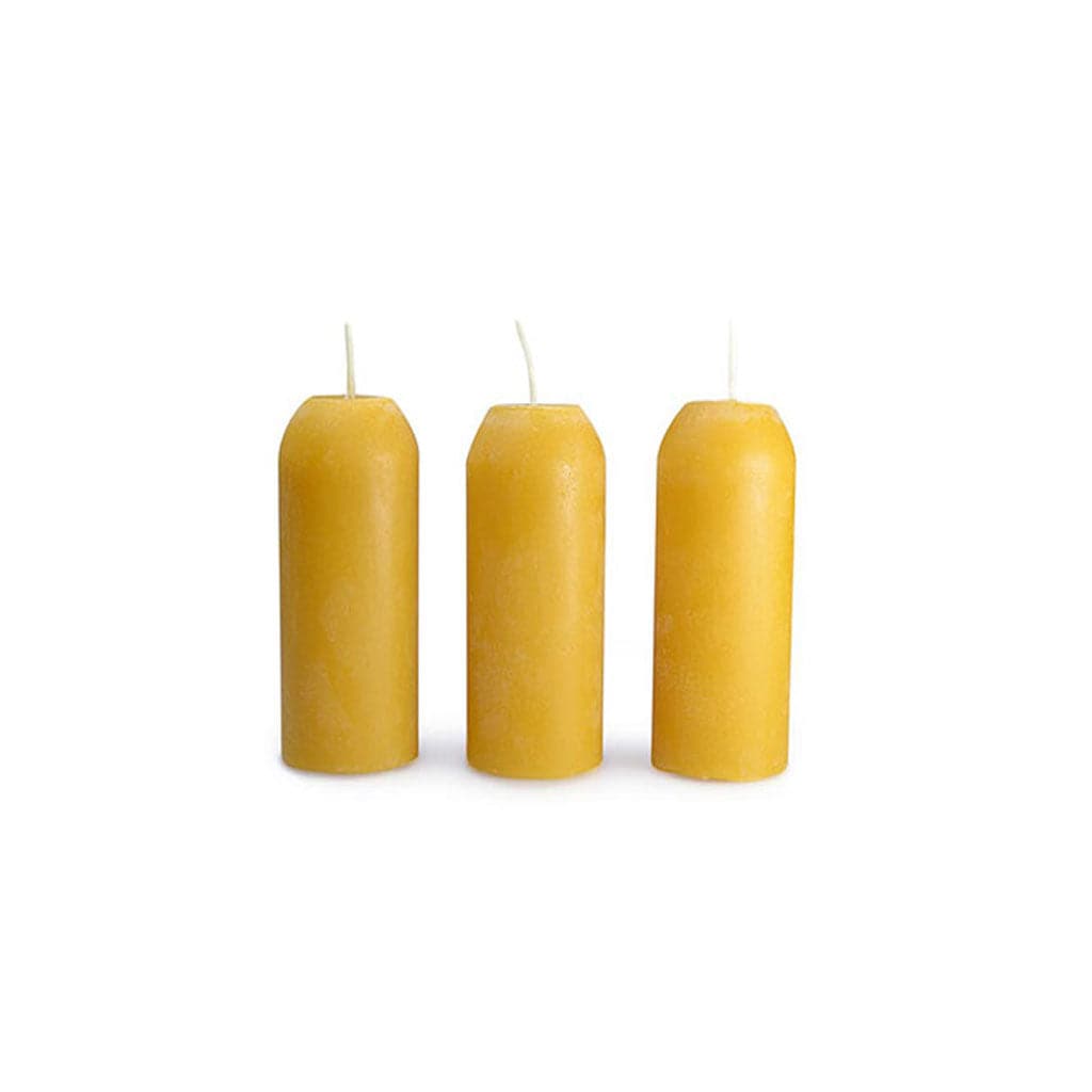 Set of 3 organic hexagon beeswax candles 3” wide-100% Pure